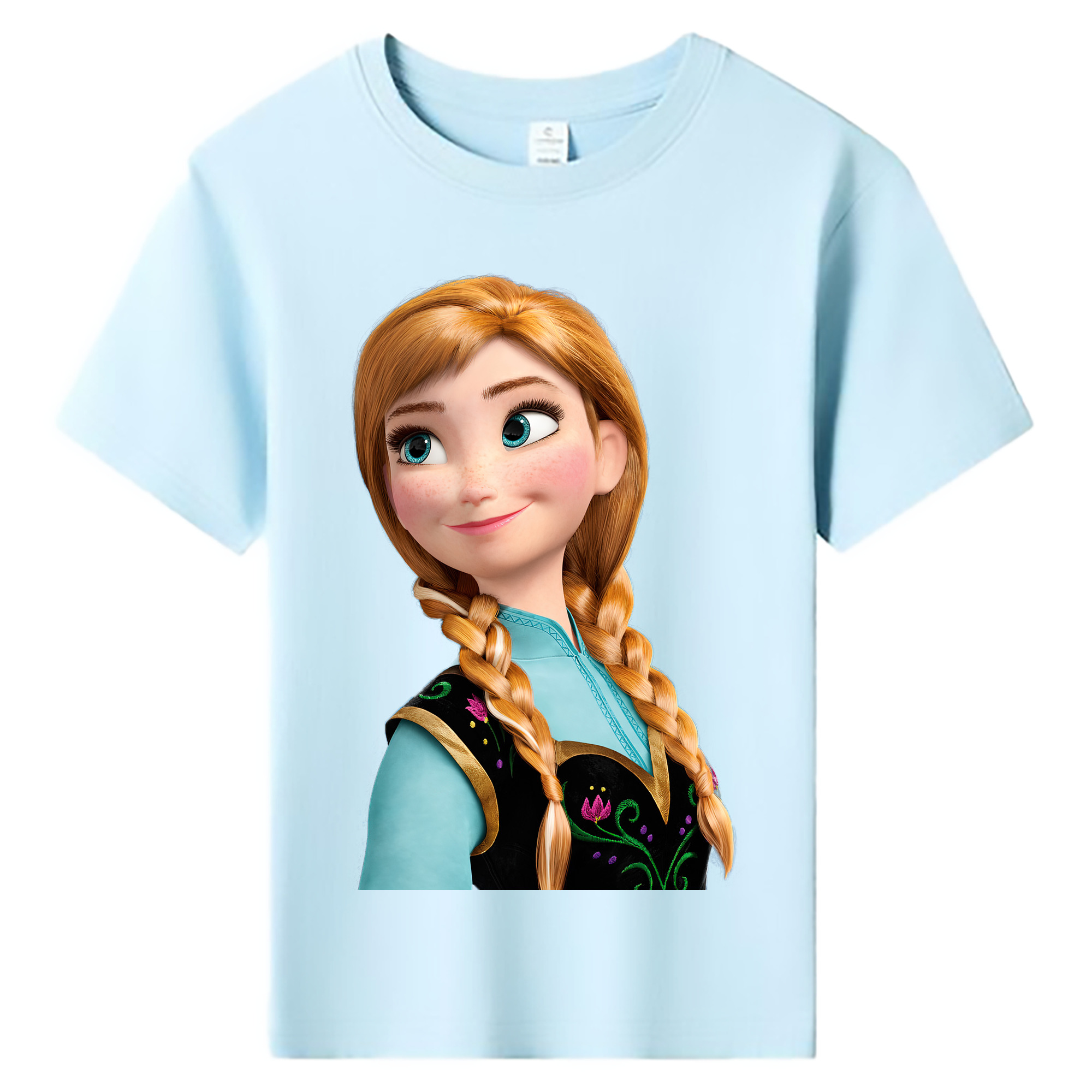 （画像用） アナと雪の女王 アンナ エルサ Frozen Anna Elsa 綿100％キッズTシャツ（フロントプリント）
